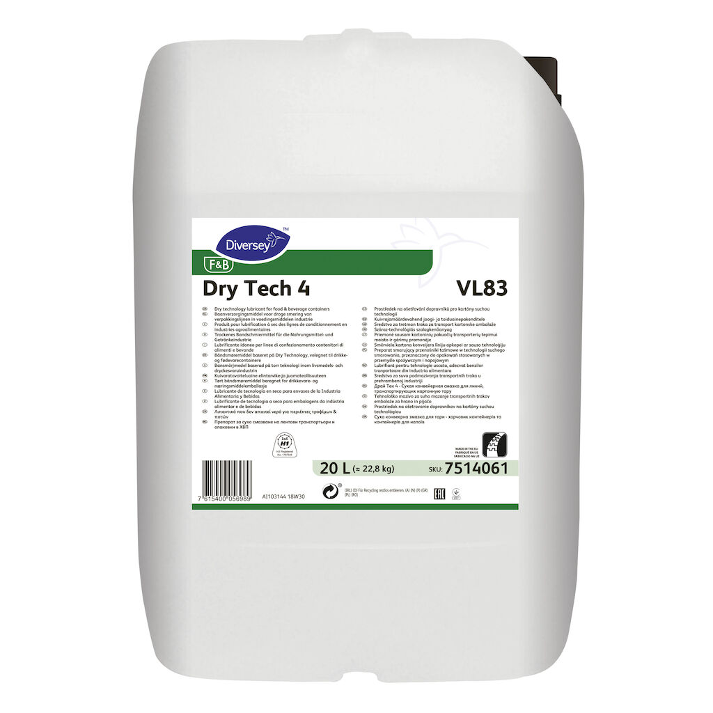 Dry Tech 4 VL83 20L - Kuivaratavoiteluaine elintarvike-ja juomateollisuuteen